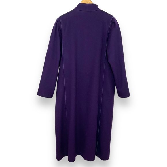 Purple Wool Vintage Button Down Long Jacket - Picture 5 of 9